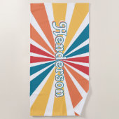 Zonneschijn Retro Stijl Strandlaken (Voorkant)