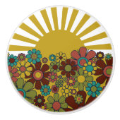 Zonneschijn Retro Tuin  Esthetisch Keramische Knop (Voorkant)