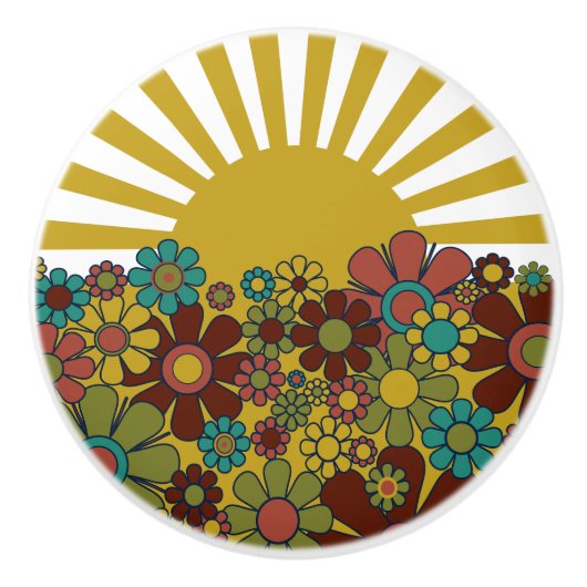 Zonneschijn Retro Tuin Esthetisch Keramische Knop (Voorkant)