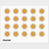 Zonneschijn Ronde Sticker (Vel)