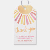 Zonneschijn Roze Zon Baby Borrel Cadeaulabel (Voorkant)