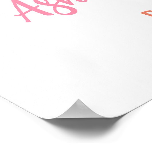 Zonneschijn Roze Zon Baby shower Welkomstbord Poster (Hoek)