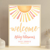Zonneschijn Roze Zon Baby shower Welkomstbord Poster