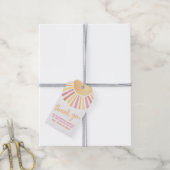Zonneschijn Roze Zon Verjaardag Cadeaulabel (Met Touw)