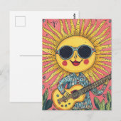 Zonneschijn speelt gitaar briefkaart (Voorkant / Achterkant)