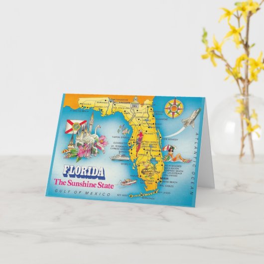 Zonneschijn Staat - Florida Kaart (Gele Bloem)