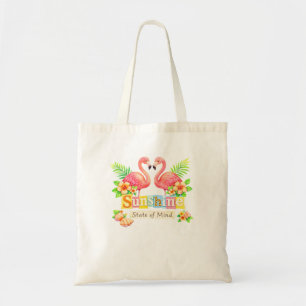 Zonneschijn Staat van Geest Flamingo Tropische Blo Tote Bag