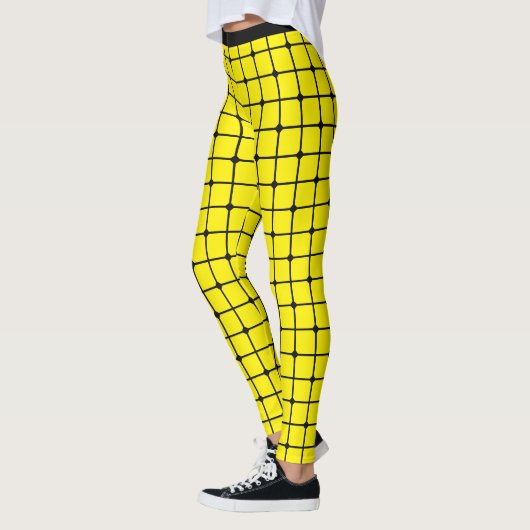 Zonneschijn Stijl: Geel Net Design Vrouwen Legging (Links)