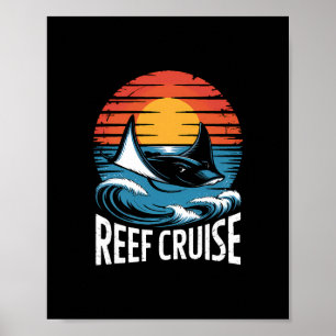 Zonneschijn Stingray Rif Cruise Voor Oceaanliefheb Poster