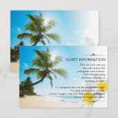 Zonneschijn Strand Palmbomen Plumerias Wedding Inf Informatiekaartje (Voorkant / Achterkant)