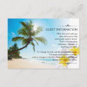 Zonneschijn Strand Palmbomen Plumerias Wedding Inf Informatiekaartje (Voorkant)