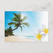 Zonneschijn Strand Palmbomen Plumerias Wedding Inf Informatiekaartje (Achterkant)
