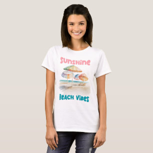 Zonneschijn Strand Vibes – Waterverf Zomer T-shirt