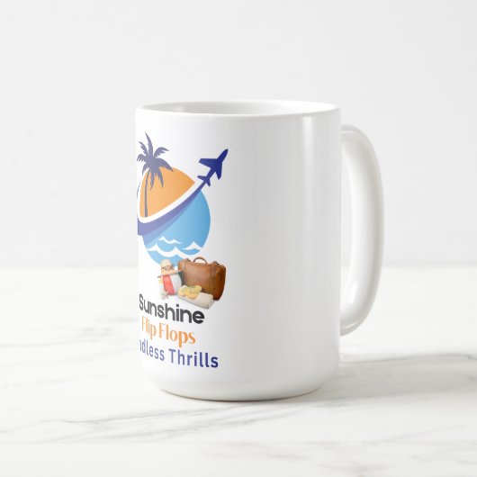 Zonneschijn, Teenslippers, eindeloze sensatie Koffiemok (Voorkant rechts)