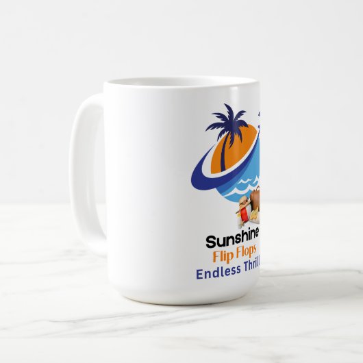 Zonneschijn, Teenslippers, eindeloze sensatie Koffiemok (Voorkant links)