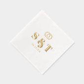 Zonneschijn Typografie Trouwringen ID1048 Folie Servetten (Rechts)