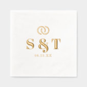 Zonneschijn Typografie Trouwringen ID1048 Folie Servetten (Voorkant)