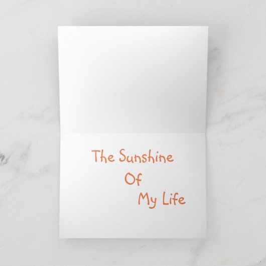 Zonneschijn van mijn leven Zonnebloem Wenskaart Feestdagen Kaart (Binnen)