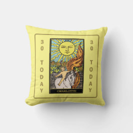 Zonneschijn van ons leven | Tarot Kaart Gele naam Kussen