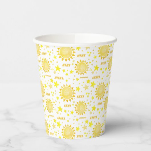 Zonneschijn Verjaardag Party Paper Cups – Boho Lit Papieren Bekers (Links)