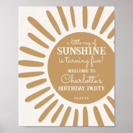 Zonneschijn Verjaardag Welkomstbord Poster