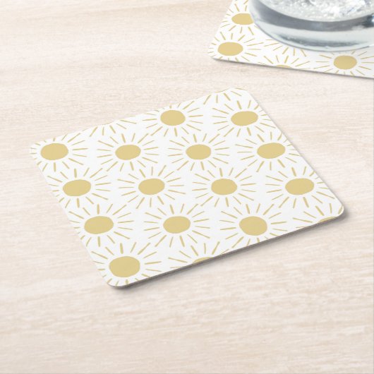 Zonneschijn vierkant onderzetter (Schuin)