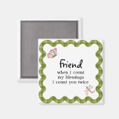 Zonneschijn Vlinder Vriendschap Zegeningen Gift Magneet (Voorkant / Achterkant)