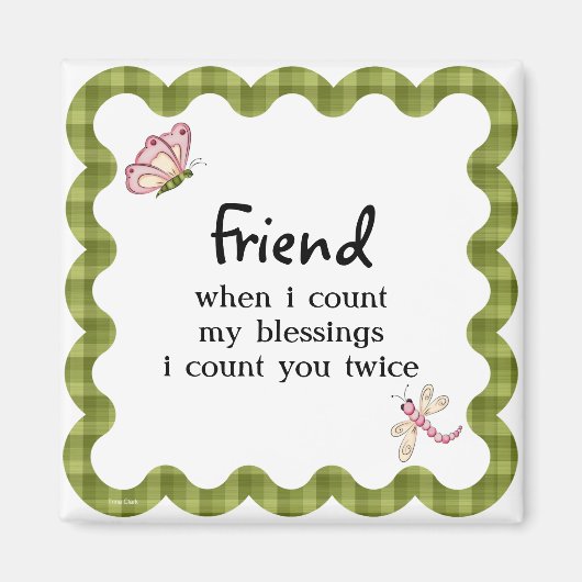 Zonneschijn Vlinder Vriendschap Zegeningen Gift Magneet (Voorkant)