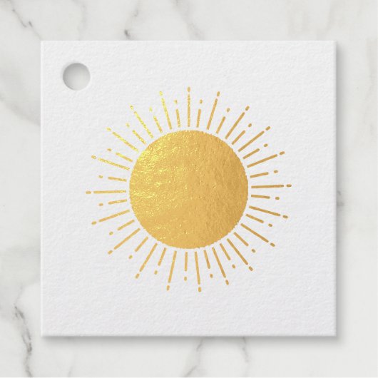 Zonneschijn Waterverf Baby shower Achtergrond Aang Bedankjes Labels (Voorkant)