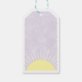 Zonneschijn Waterverf Baby shower Achtergrond Aang Cadeaulabel (Achterkant)