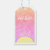 Zonneschijn Waterverf Baby shower Achtergrond Aang Cadeaulabel (Voorkant)