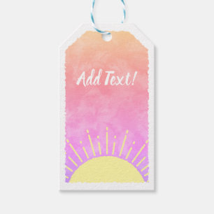 Zonneschijn Waterverf Baby shower Achtergrond Aang Cadeaulabel