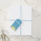 Zonneschijn Waterverf Baby shower Achtergrond Aang Cadeaulabel (Met Touw)