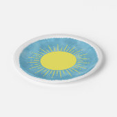 Zonneschijn Waterverf Baby shower Achtergrond Aang Papieren Bordje (Gekanteld)