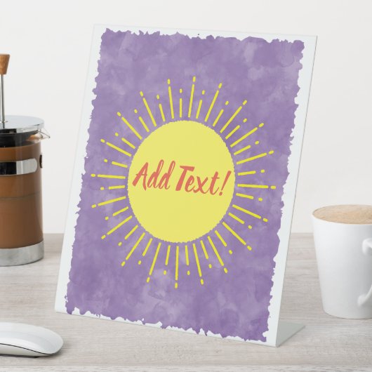 Zonneschijn Waterverf Baby shower Achtergrond Aang Reclamebord Met Voetstuk (Insitu)