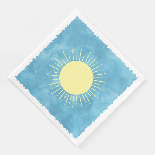 Zonneschijn Waterverf Baby shower Achtergrond Aang Servet (Hoek)