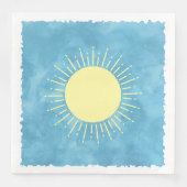 Zonneschijn Waterverf Baby shower Achtergrond Aang Servet (Voorkant)