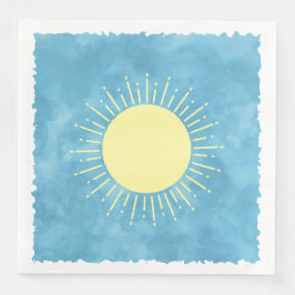 Zonneschijn Waterverf Baby shower Achtergrond Aang Servet