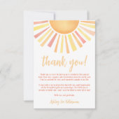 Zonneschijn Zon Dank u Bedankkaart (Voorkant)