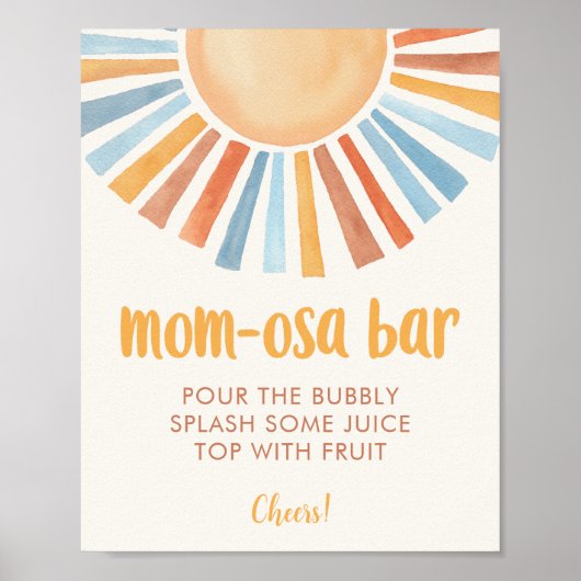 Zonneschijn zon moeder-osa bar baby shower teken poster (Voorkant)