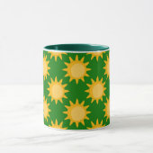 Zonneschijn Zon Patroonontwerp Op Groen Mok (Midden)