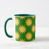 Zonneschijn Zon Patroonontwerp Op Groen Mok (Links)
