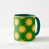 Zonneschijn Zon Patroonontwerp Op Groen Mok (Voorkant rechts)