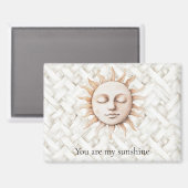 Zonneschijn Zon Witte Mand Weave Magneet (Voorkant / Achterkant)