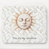 Zonneschijn Zon Witte Mand Weave Muismat (Voorkant)