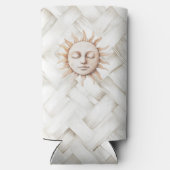 Zonneschijn Zon Witte Mand Weave Seltzer Blikjeskoeler (Achterkant)