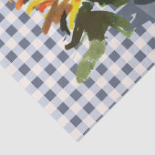 Zonneschijn Zonnebloem Blauw-grijs Gingham Tissuepapier (Detail)