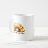Zonneschijn Zonnebloem gepersonaliseerd Koffiemok (Voorkant links)
