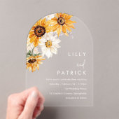 Zonneschijn Zonnebloem Moderne bruiloft Acryl Uitnodigingen (Insitu (Draagbaar))