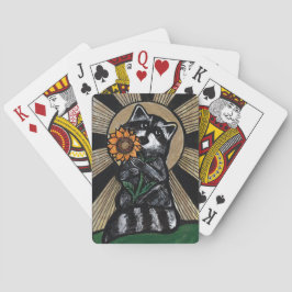 Zonneschijn Zonnebloem Wasbeer Pokerkaarten